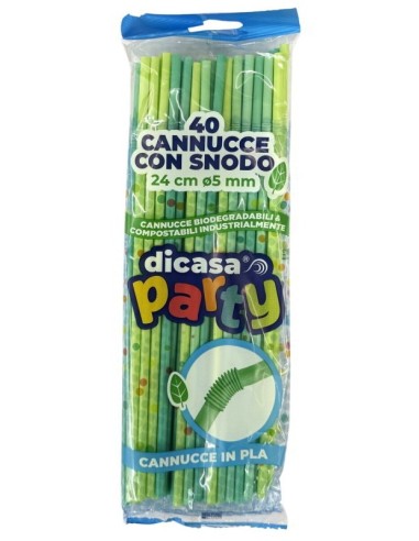 Dicasa Cannucce Con Snodo Incartate Singolarmente - 40 Pezzi - Bio